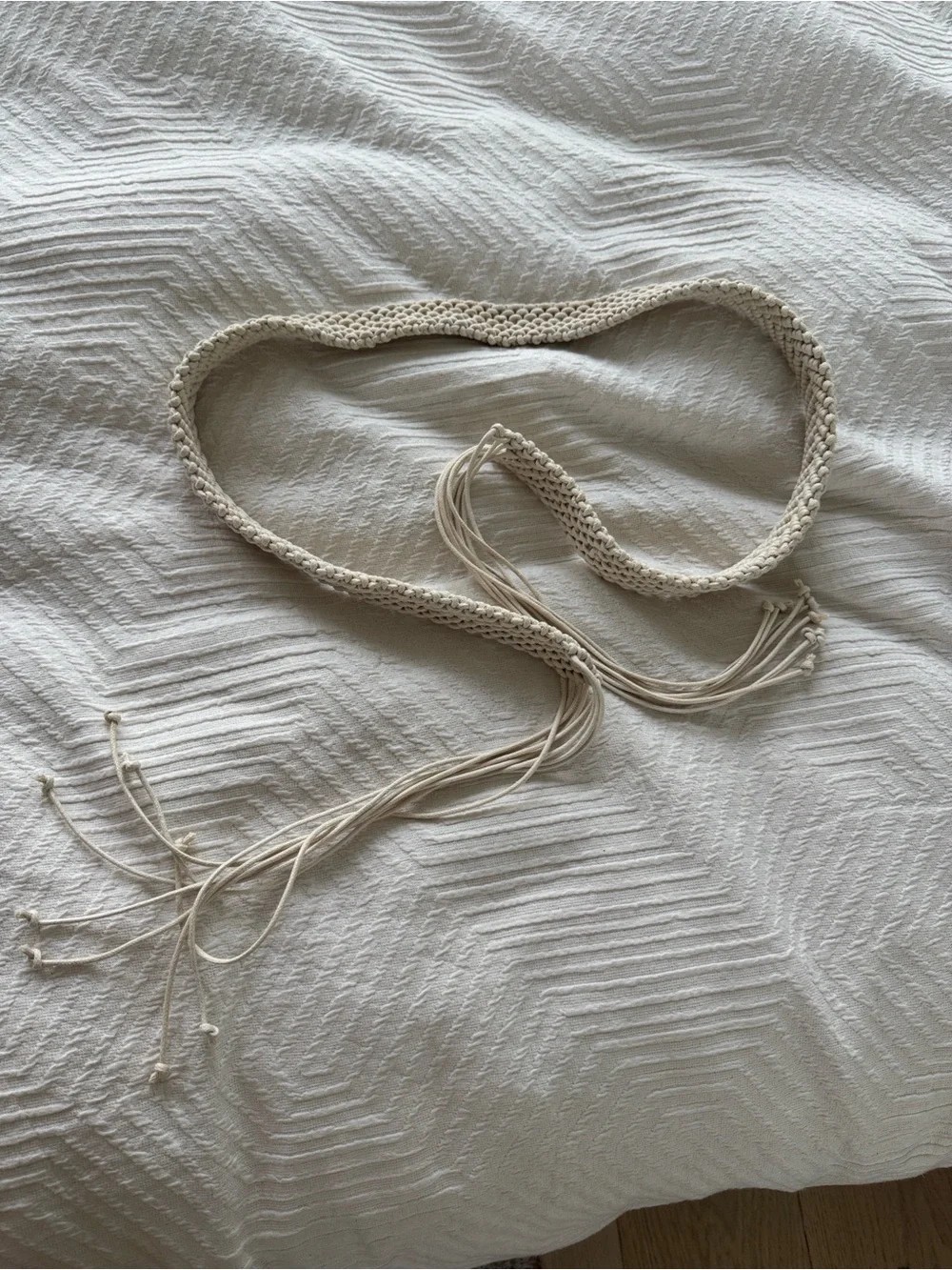 NWOT Target Universal Thread Cotton Macrame Fringe Belt M/L